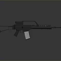 Modern Tactical Rifle With Gray Body Detachable Magazine And Scope Mount