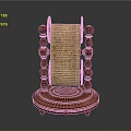 Decorative Wooden Scroll Stand Furniture With Carved Pillars And Rolled Manuscript