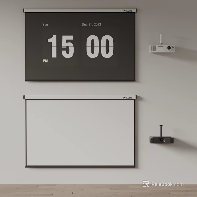 Real Time Projection Monitoring With Projector And Clear Screen 3d model 