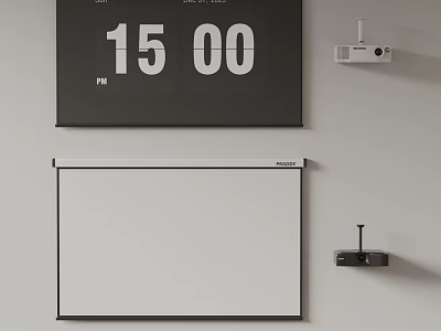 Real Time Projection Monitoring With Projector And Clear Screen 3d model