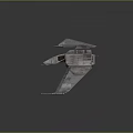 Futuristic Sci Fi Spaceship Model With Metallic Wings And Detailed Structure