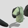 Fashionable Men's Clothing Collection With Black Hoodie Green T Shirt Cardigan And Cap