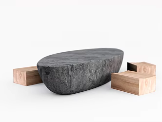 New Chinese Style Outdoor Table and Chair Stone Table 3d model