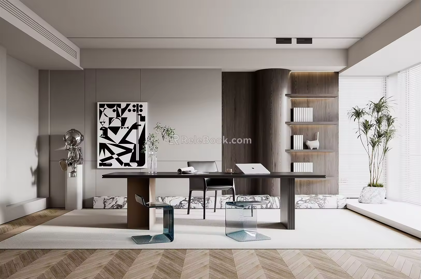 Modern Study Simple Study 3d model