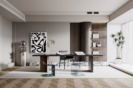 Modern Study Simple Study 3d model