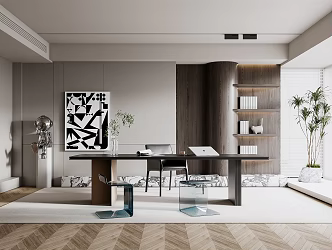 Modern Study Simple Study 3d model