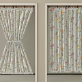 Floral Pattern Light Colored Curtains With Different Hanging Styles For Home Interior