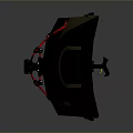 Curved Green Surface Structure With Red Support Straps And Black Frame Design