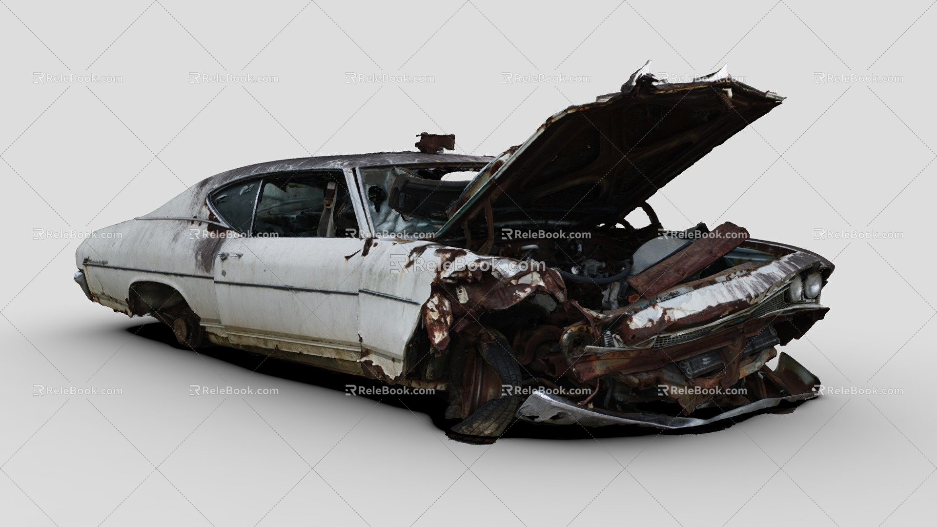 Destroyed car 3d model