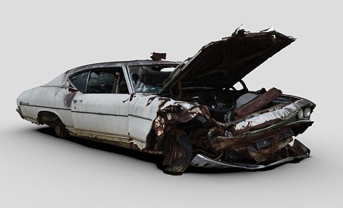 Destroyed car 3d model