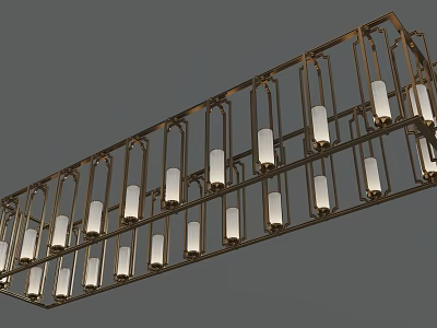 Elegant Modern Chandelier Design With Metal Frame And Cylindrical Light Fixtures 3d model