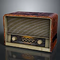 Classic Vintage Lenco Radio Audio Speaker With Wooden Texture And Dials