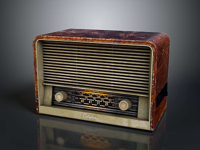 Classic Vintage Lenco Radio Audio Speaker With Wooden Texture And Dials 3d model