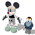Stuffed Play Dolls With Big Black Ears Red Nose Green Shoes And Small Bearded Doll