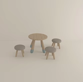 Kindergarten Children's Desks and Chairs 3d model