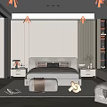 Modern Bedroom Interior Design With Comfortable Bed Nightstand Area Rug And Accent Chair