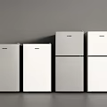 Different Sizes Gray and White Refrigerators and Freezers Arranged in Modern Setting