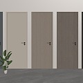 Modern Solid Wood Single Door Log Flat Door Bedroom Indoor Single Door 3d model