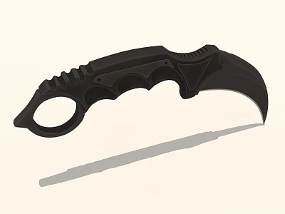 Black Tactical Claw Knife With Ergonomic Handle Sharp Blade And Textured Grip 3d model