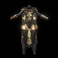 Intricate Black And Gold Armor With Ornate Patterns Metallic Texture And Leather Details
