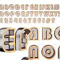 3D Letter And Number Decorative Lights With Metallic Grid Texture Design