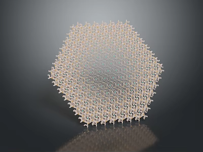 Hexagonal Woven Furniture With Intricate Dollar Sign Pattern Design Details 3d model