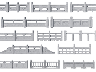 New Chinese Guardrail Marble Guardrail Combination 3d model