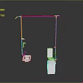 Modern Bathroom Equipment Set With Sink Toilet Shower And Hanging Frame
