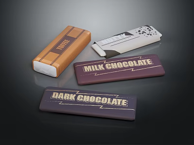 Assorted Chocolate Boxes Featuring Milk Dark And Toffee Flavor Varieties 3d model