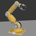 Yellow Industrial Robotic Arm With Precision Joints And Sturdy Base For Manufacturing Automation