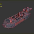 Modern Blue Water Vehicle With Two Engines Comfortable Seats And Open Structure Design