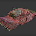 Abandoned Car Body With Rusty Exterior Worn Out Paint And Damaged Windows