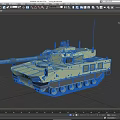 Modern Green Military Tank Featuring Long Gun Barrel Tracks Antenna and Sensors