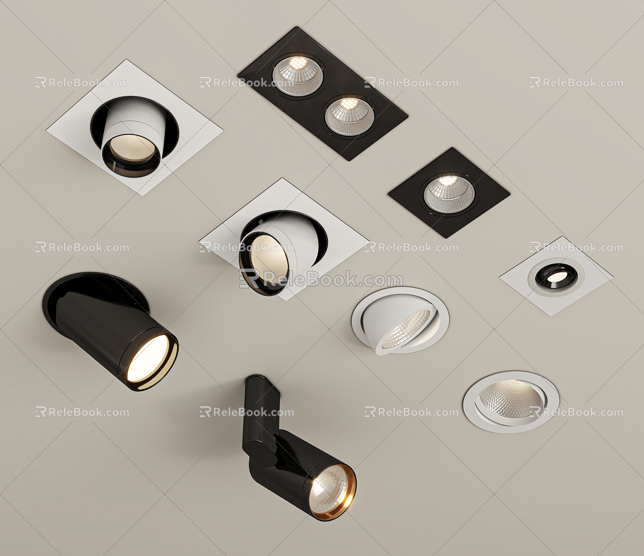 Downlight Spotlight Combination 3d model