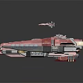 Multiple Red Sci Fi Spaceship Models With Various Design Styles On 3d model