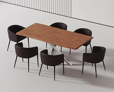 Modern Dining Table and Chair 3d model
