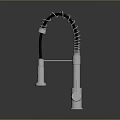 Modern Kitchen Faucet With Coiled Flexible Hose And Chrome Finish Design