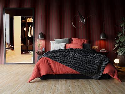 Modern background double bedding model