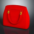 Elegant Red Handbag With Golden Hardware And Classic Top Handle Design