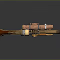 Steampunk Pistol with Copper Scope Golden Brass Body and Wooden Grip