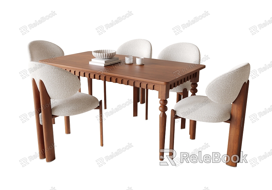 French Dining Table and Chair Combination model