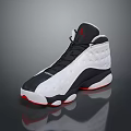 Stylish High Top Sneakers In White Black With Red Accents And Jumpman Logo
