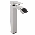 Sleek Modern Chrome Faucet With Tall Body And Curved Spout Design