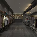 Elegant Clothing Store Interior Design With Hanging Apparel Sofa And Decorative Pillows