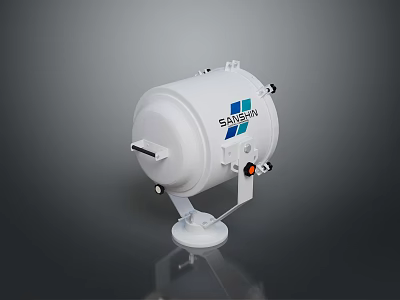 White SAKURA Industrial Mechanical Device With Stand And Control Knobs 3d model