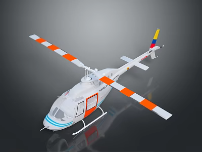 White And Orange Rotor Mars Helicopter Model For Space Exploration Mission 3d model