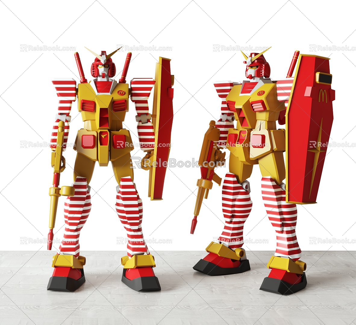 Modern Handheld McDonald's Joint Gundam Yuanzu Handheld 3d model