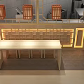 Shopping Mall Food Shop Traditional Chinese Style Wooden Decoration Lanterns Counter And Menu Screens