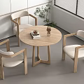 Quiet Cream Negotiation Tables and Chairs Leisure Tables and Chairs 3d model