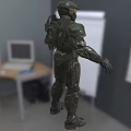 Halo Game Character Master Chief In Armored Suit At Indoor Facility